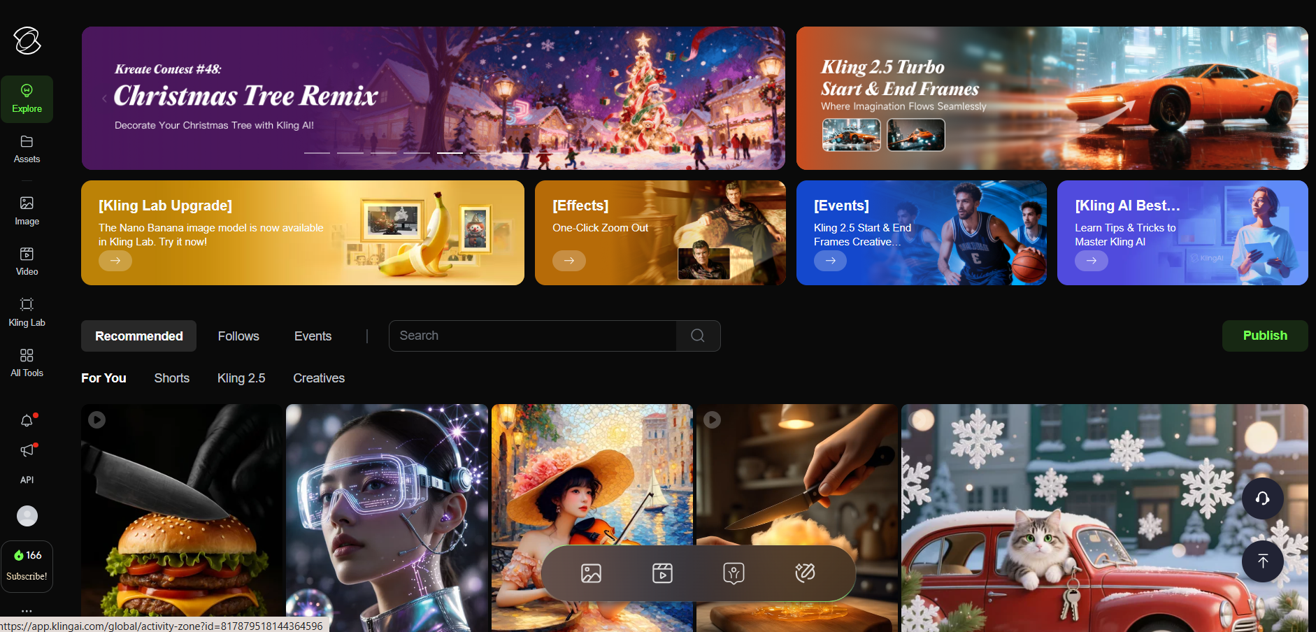 Kling AI ana sayfa ekran görüntüsü